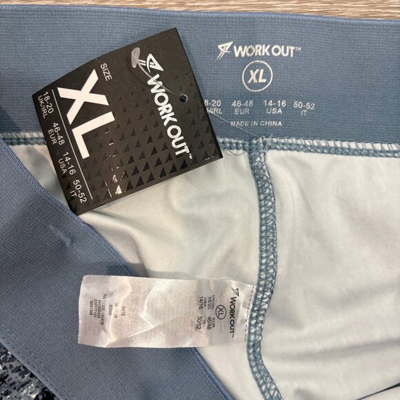 Workout Camouflage Stretch Skinny Fit Sports Leggings Gray Women's XL NEW - Picture 2 of 3